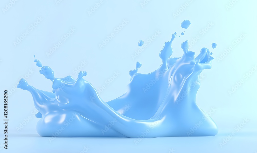 Obraz premium Light blue liquid splash against pastel background