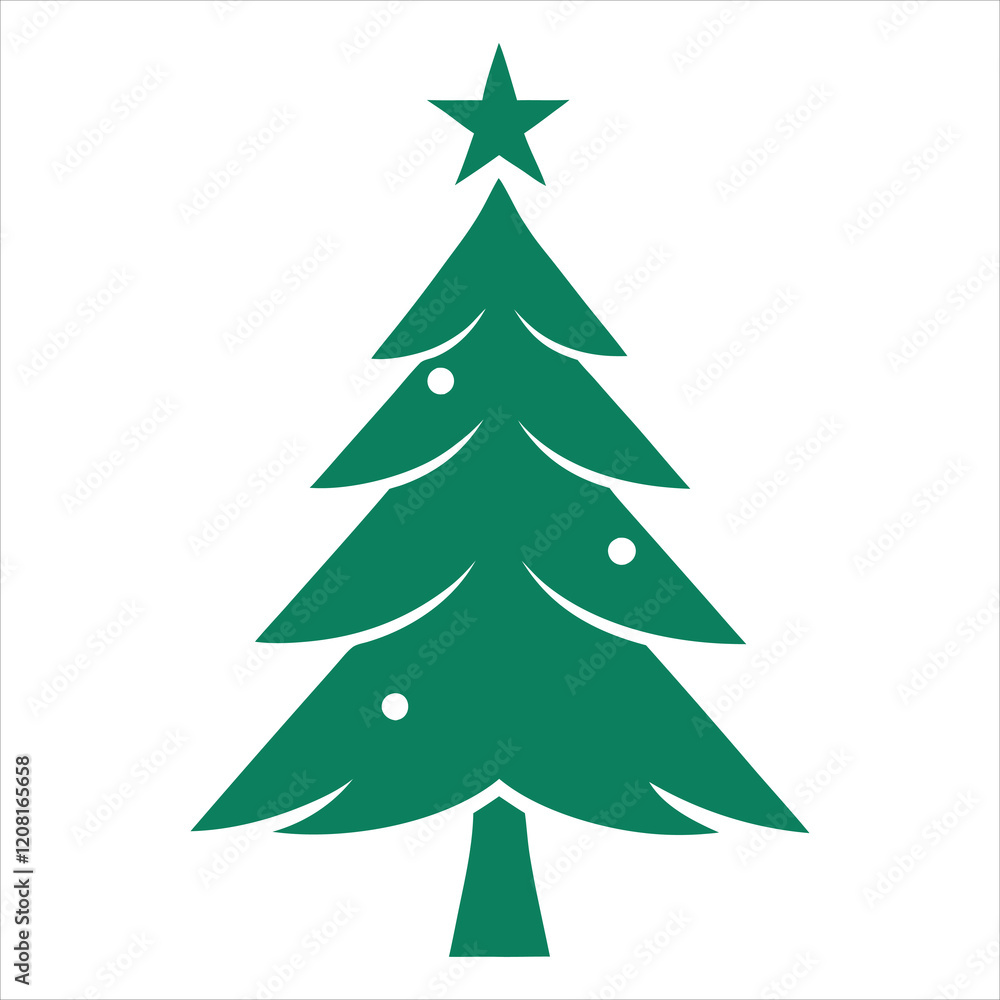 Christmas tree vector art illustration icon logo Christmas tree vector art illustration icon logo