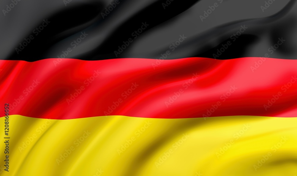 Flag of Germany blowing in the wind. full page flying flag, 3d illustration Flag of Germany blowing in the wind. full page flying flag, 3d illustration