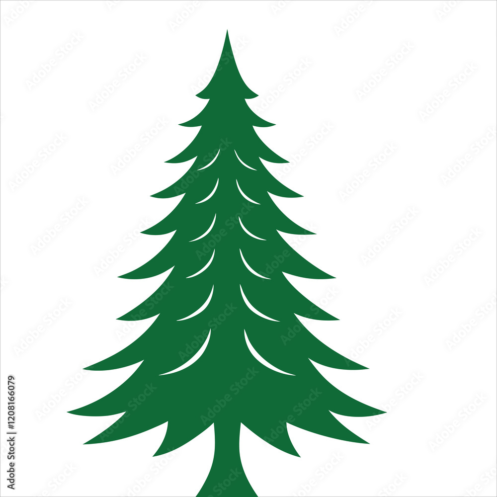 Christmas tree vector art illustration icon logo Christmas tree vector art illustration icon logo