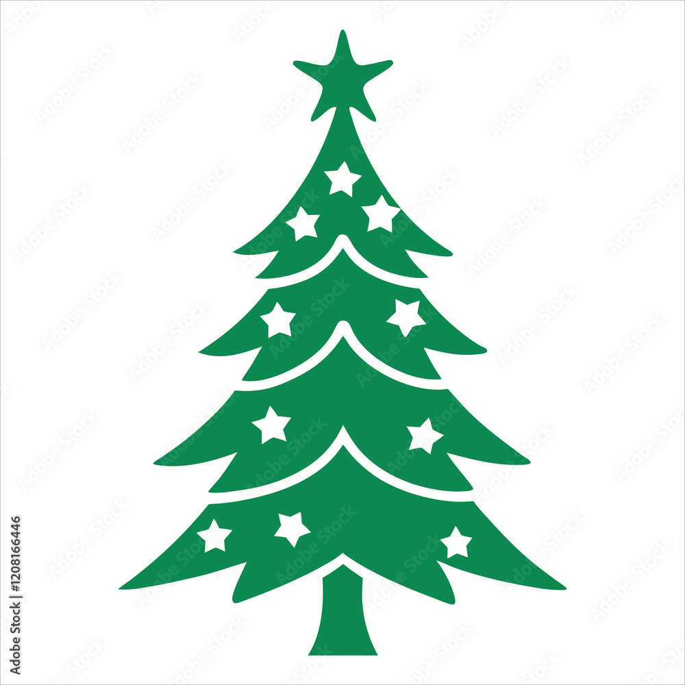 Christmas tree vector art illustration icon logo Christmas tree vector art illustration icon logo