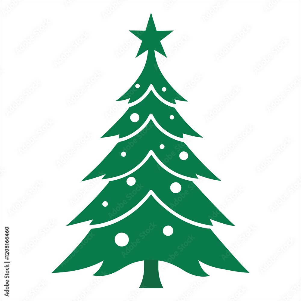 Christmas tree vector art illustration icon logo Christmas tree vector art illustration icon logo