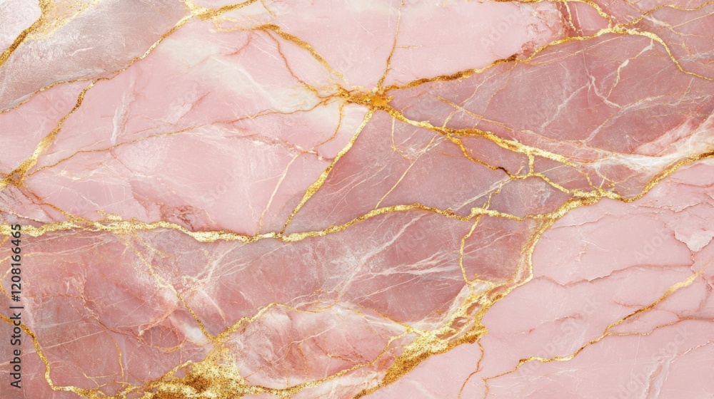 Fototapeta premium Stunning Pink Marble with Gold Veins - Elegant Design for Home Decor
