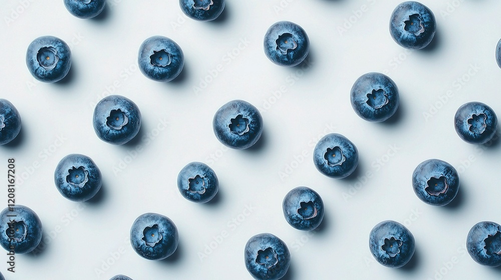 Fresh Organic Blueberries Neatly Arranged on a Clean Surface Fresh Organic Blueberries Neatly Arranged on a Clean Surface