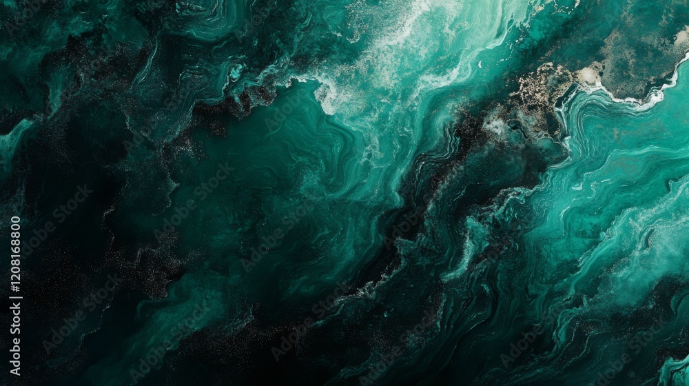 Stunning Teal Abstract Marble Design with Gold Glitter Stunning Teal Abstract Marble Design with Gold Glitter