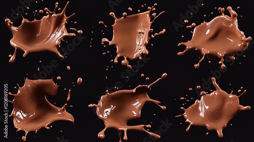 Set of Delicious Melted Chocolate Splashes Cut Out

 photo