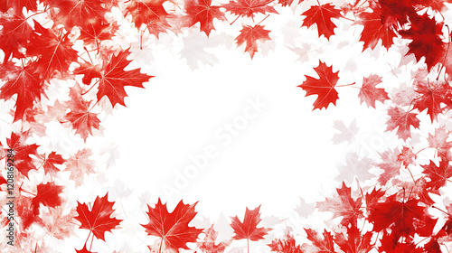 Canada Day vibrant red and white maple leaves forming a gradient effect, symbolizing Canadian patriotism, pride, and festive holiday celebration decor with artistic creativity