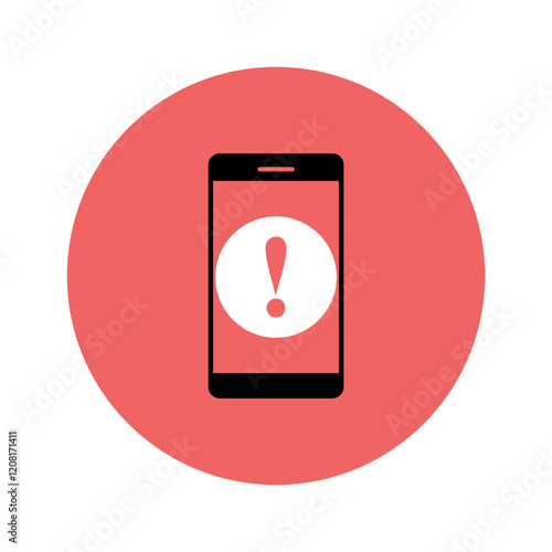 Smartphone with Exclamation Mark Notification Icon