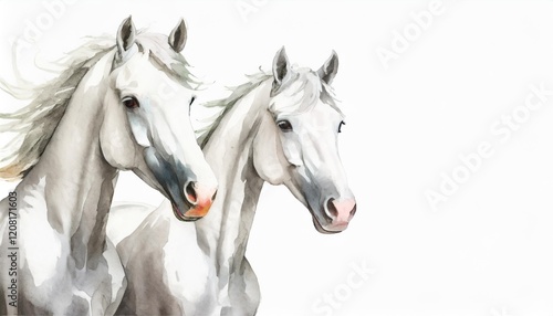 white horse isolated on white