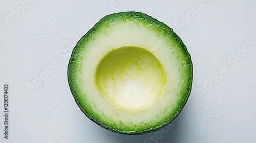 Freshly Sliced Avocado Half Showcasing Vibrant Green Flesh photo