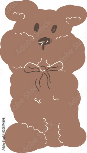 illustration of a dog in mocha mousse color. Vector