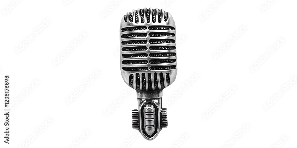 Fototapeta premium Vintage microphone isolated on transparent background