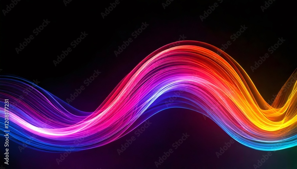 Colorful light trails flowing smoothly in the dark Colorful light trails flowing smoothly in the dark