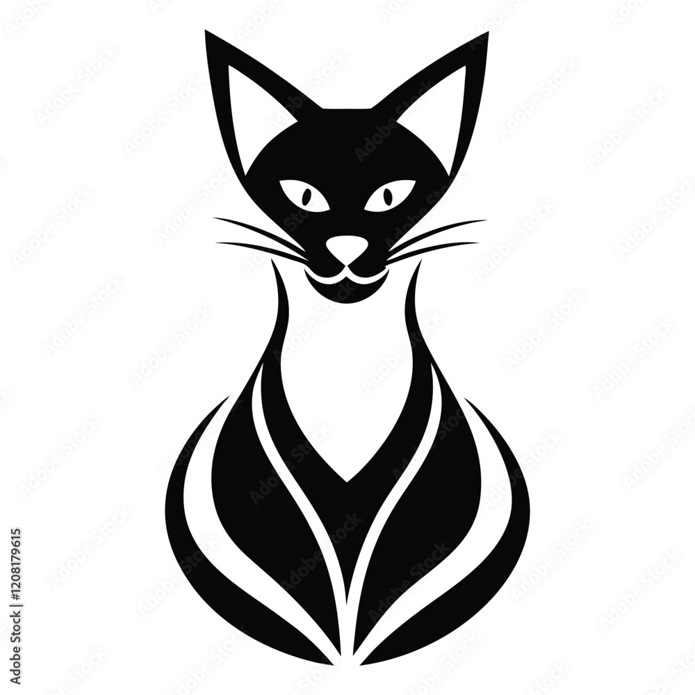 Obraz premium Cat vector art illustration icon logo