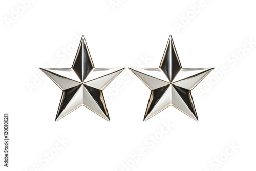 Decorative silver star shapes arranged symmetrically on a light background for modern design accents in home decor isolated on transparent background photo