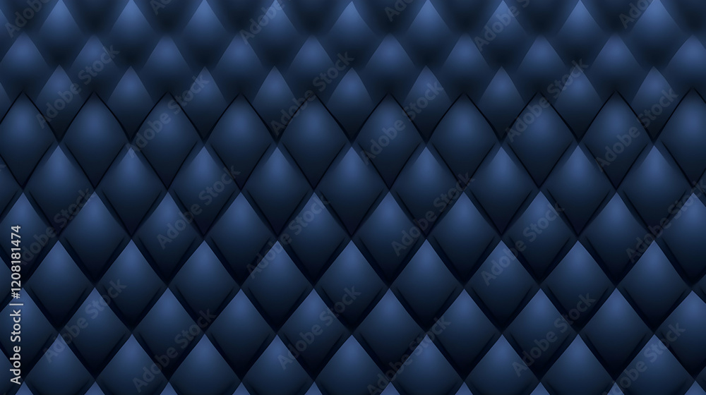 Obraz premium Dark Blue 3D Diamond Pattern Background