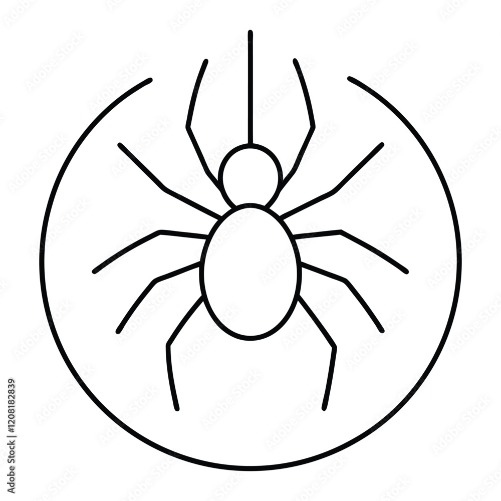 Clock spider sits vector art illustration icon logo Clock spider sits vector art illustration icon logo