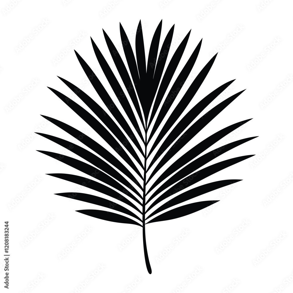 Broad palm leaf vector art illustration icon logo Broad palm leaf vector art illustration icon logo