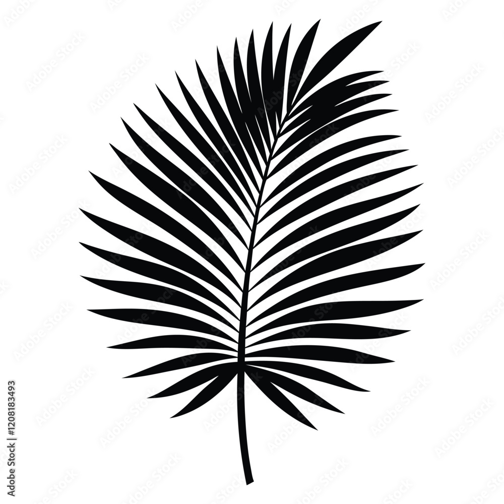 Broad palm leaf vector art illustration icon logo Broad palm leaf vector art illustration icon logo