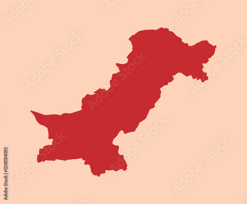 Pakistan simple flat red map
