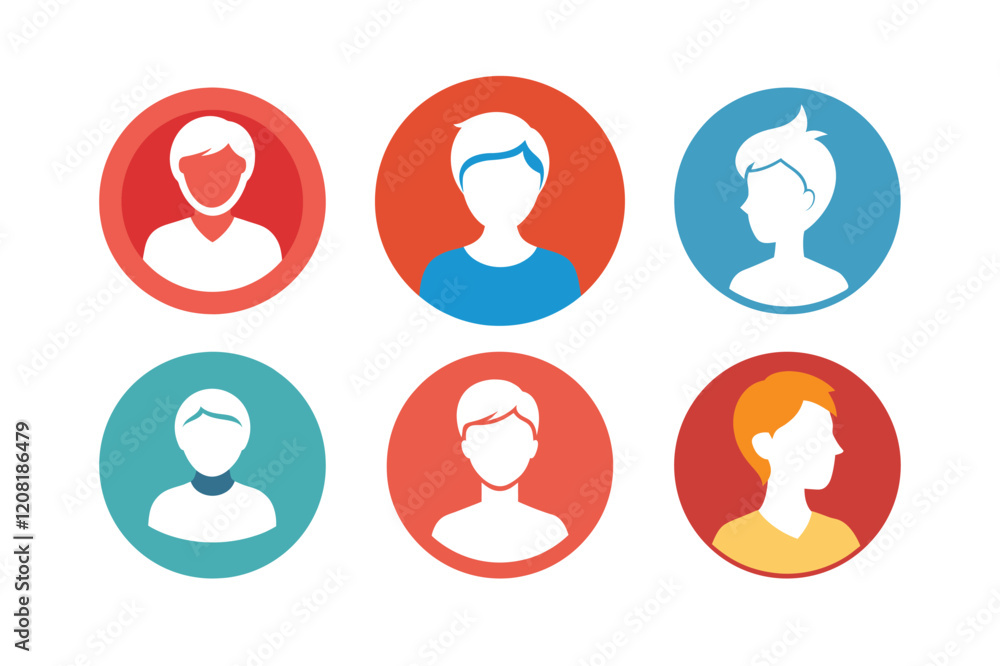 Avatar Icon and 2d cartoon Profile image icon set Avatar Icon and 2d cartoon Profile image icon set