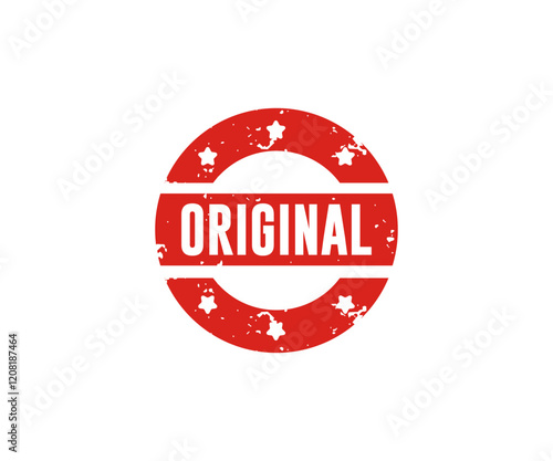 Original stamp icon. Red original stamp sign icon vector design and illustration.

