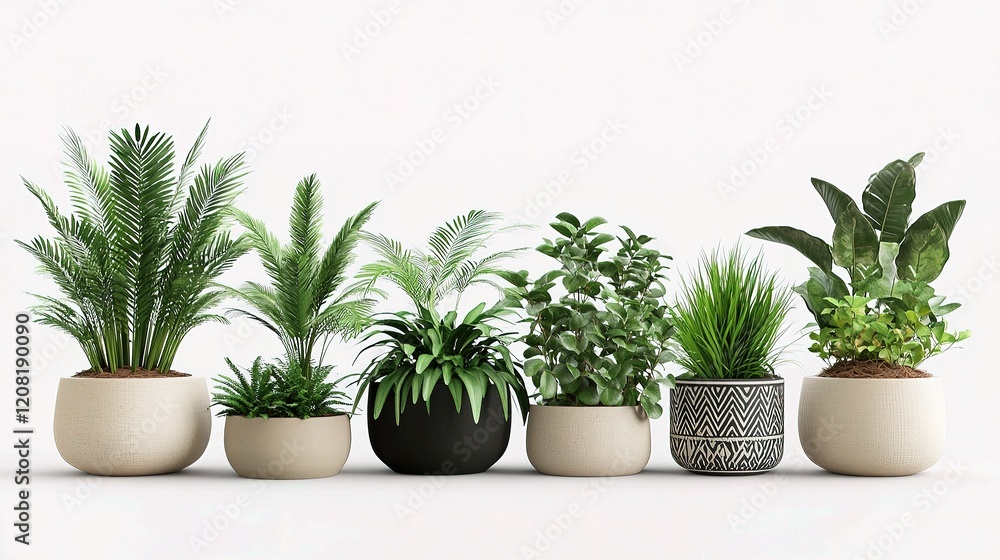 Stylish Collection of Beautiful Plants in Modern Ceramic Pots Stylish Collection of Beautiful Plants in Modern Ceramic Pots
