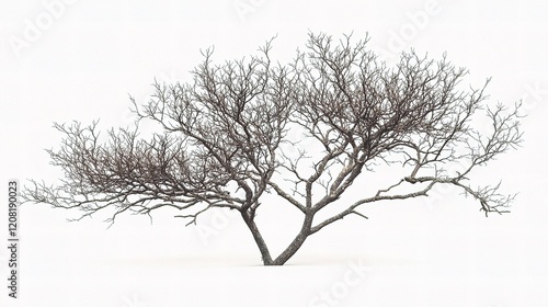 Wallpaper Mural Isolated Ornamental Tree with Intricate Branch Lines on White Background Torontodigital.ca