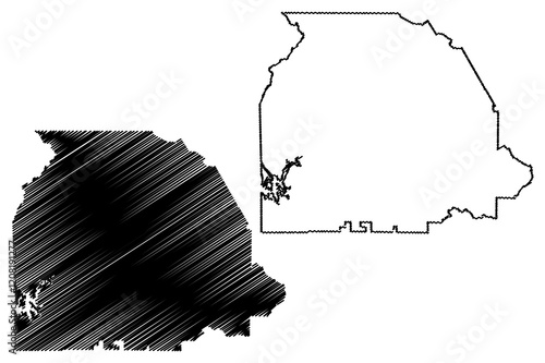 Gilmer County, Georgia (U.S. county, United States of America,USA, U.S., US) map vector illustration, scribble sketch Gilmer map photo