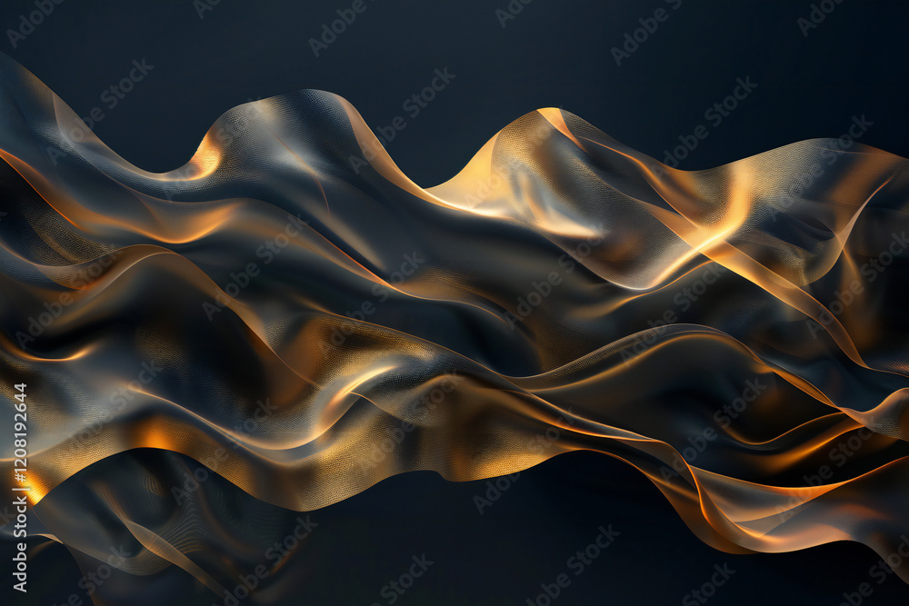 Luxury Gold Waves on Black Background with Sleek Metallic Highlights and Radiant Fluid Motion for Modern Abstract Elegance Luxury Gold Waves on Black Background with Sleek Metallic Highlights and Radiant Fluid Motion for Modern Abstract Elegance