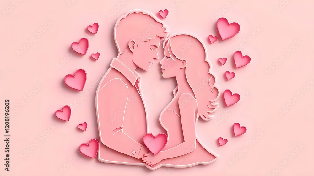 A richly textured 3D embossed Valentine-themed background. A richly textured 3D embossed Valentine-themed background.
