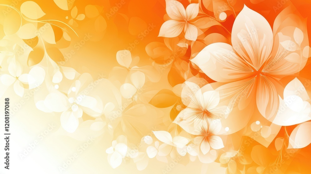 Obraz premium Warm Orange and White Floral Gradient Soft Background with Pastel Hues Ideal for Elegant Wallpaper Design and Serene Ambience