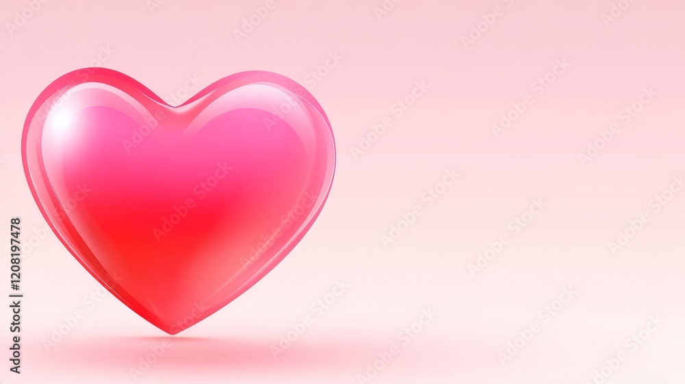 A shiny, pink heart shape against a soft gradient background, symbolizing love and affection. A shiny, pink heart shape against a soft gradient background, symbolizing love and affection.