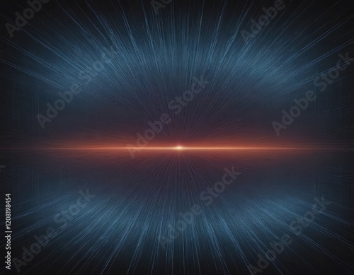 A glowing light in the middle of a dark room image