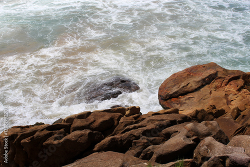 summer waves and rocks landscape beach 