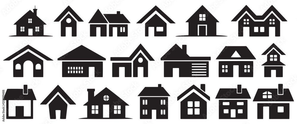 Web home icon for apps and websites. Collection home icons. House symbol Web home icon for apps and websites. Collection home icons. House symbol
