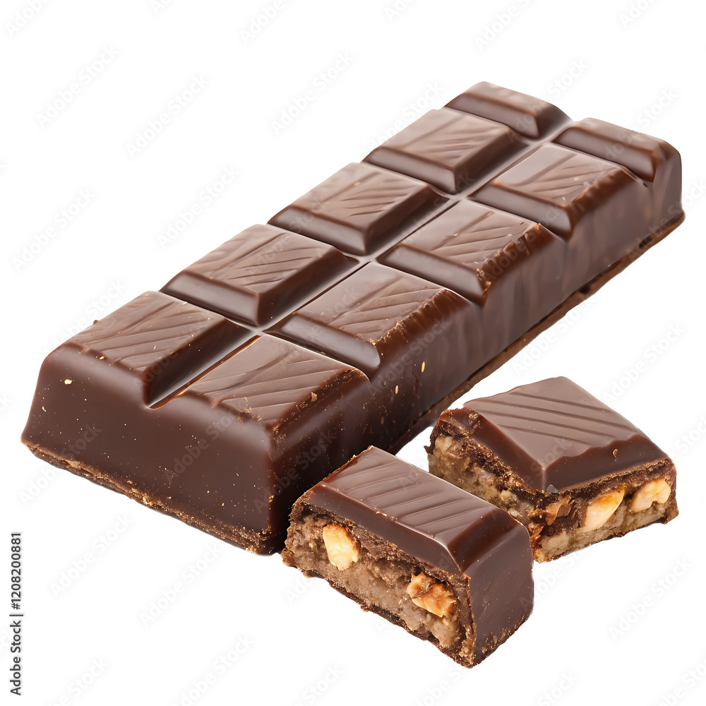 Chocolate bar isolated on a transparent background. Chocolate bar isolated on a transparent background.