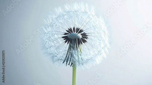 Wallpaper Mural Close-Up of a Dandelion Puff Against a Neutral Backdrop Torontodigital.ca