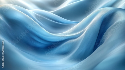 Abstract blue wavy fabric texture background.