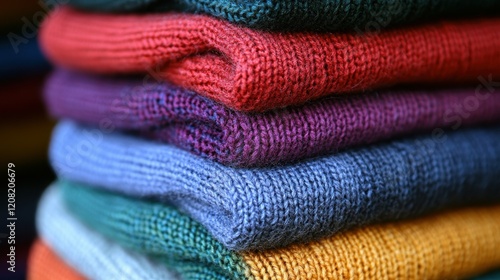 A Stack of Colorful Knitwear
