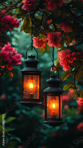 Warm Glowing Lanterns Hangi...