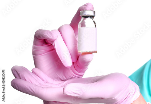 doctor holds medicine bottle vaccine