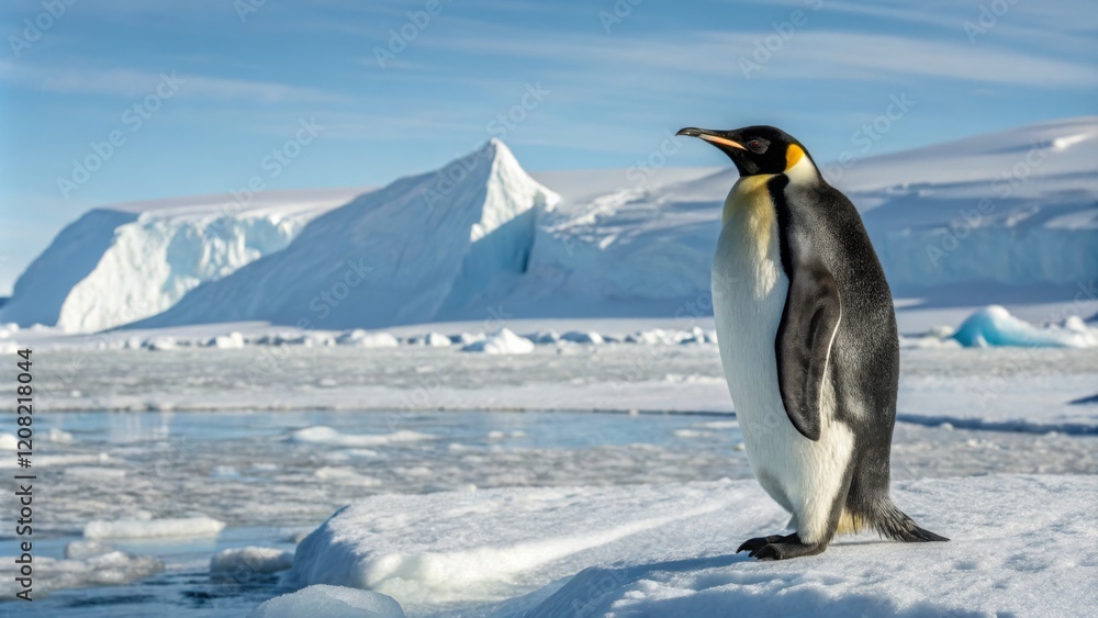 Fototapeta premium Emperor Penguin on Iceberg Antarctic Landscape Photography, wildlife, antarctica Emperor Penguin, Antarctica, wildlife photography