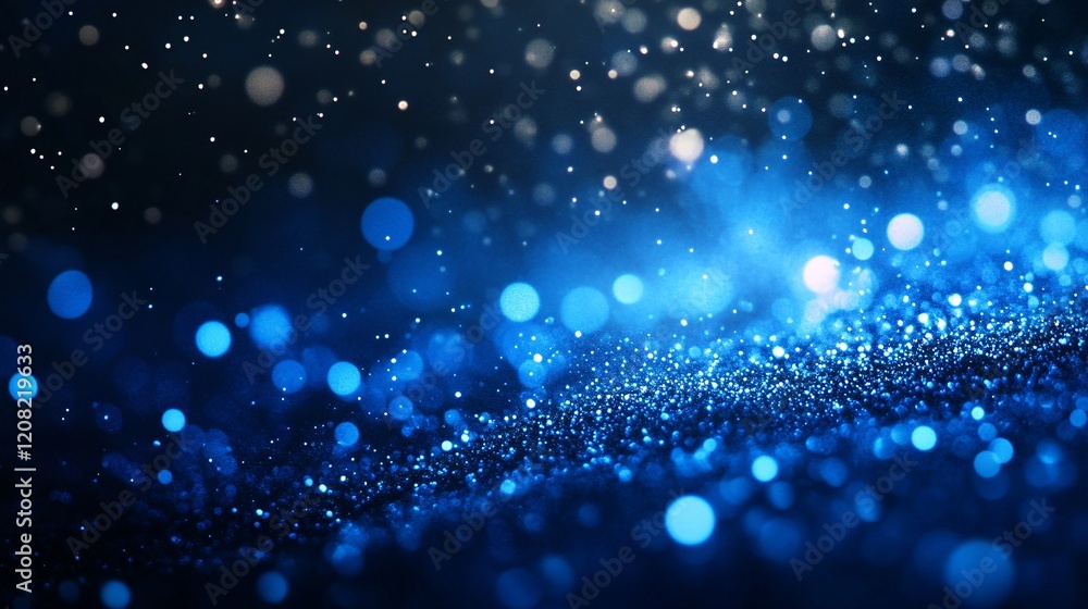 Fototapeta premium A mesmerizing display of shimmering blue particles creating a dreamy, ethereal atmosphere.