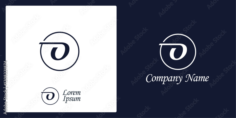 Fototapeta premium O Letter Logo and icon with stylized circle, editable vector