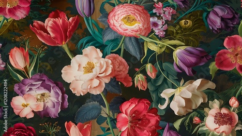 Floral pattern for wallpaper.