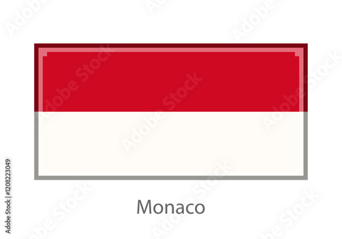 Vector illustration of the Monaco flag in pixel art or mosaic style on white background. Collection of flags of the countries of the world.