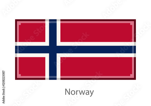 Vector illustration of the Norway flag in pixel art or mosaic style on white background. Collection of flags of the countries of the world.