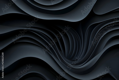 Dark Abstract 3D Wave Background