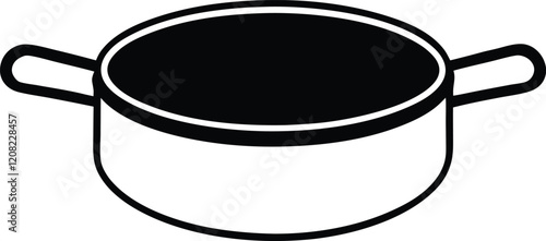 Pan Heating Silhouette Vector  Stylish Kitchen Tool Illustrations for Design Projects